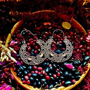 Large Silver Mandala Earrings